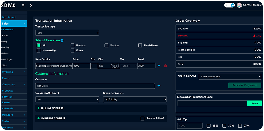 Business dashboard